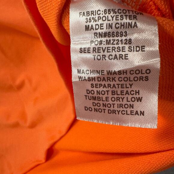 Polo Ralph Lauren Orange Crewneck Stitched Tee Shirt Men's 2XL Short Sleeve - Picture 7 of 8